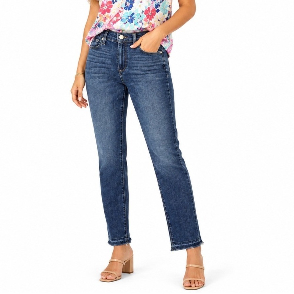 Paige Hoxton Ankle Peg Jeans Women 26 Blue Raw Hem High‎ Rise Skinny Denim